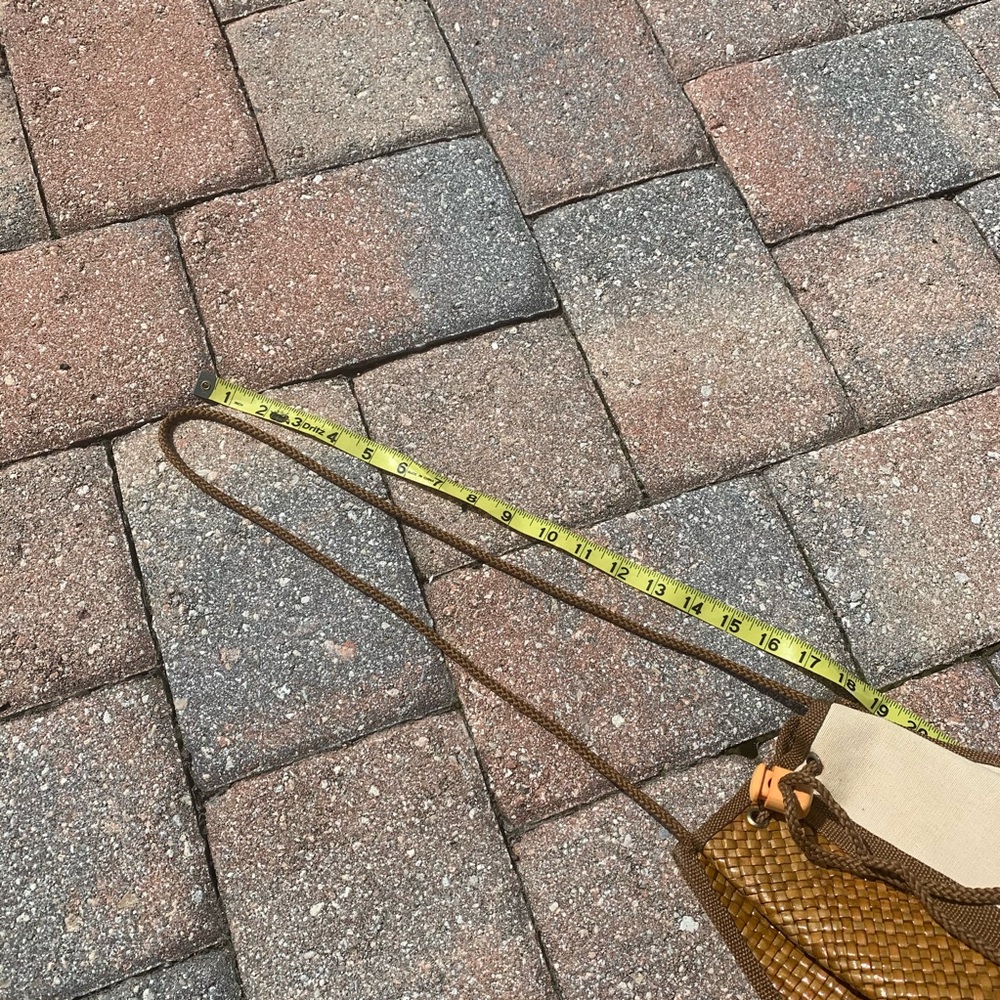 Canvas/Straw/Braided Rope Made in Italy Bucket Bag - Picture 9 of 14